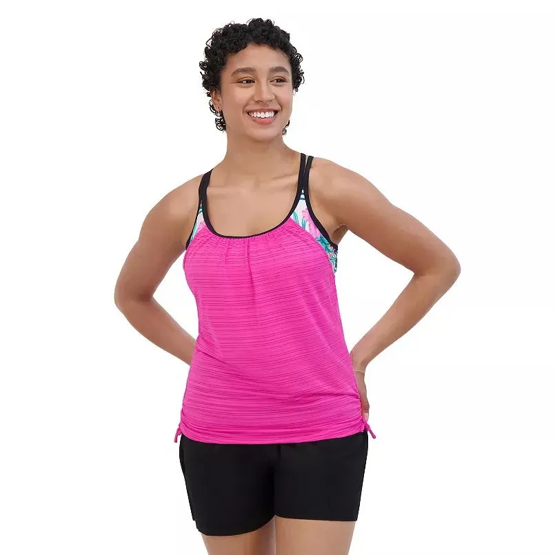 Women's ZeroXposur Botany Ruched 2-For Tankini Swim Top
