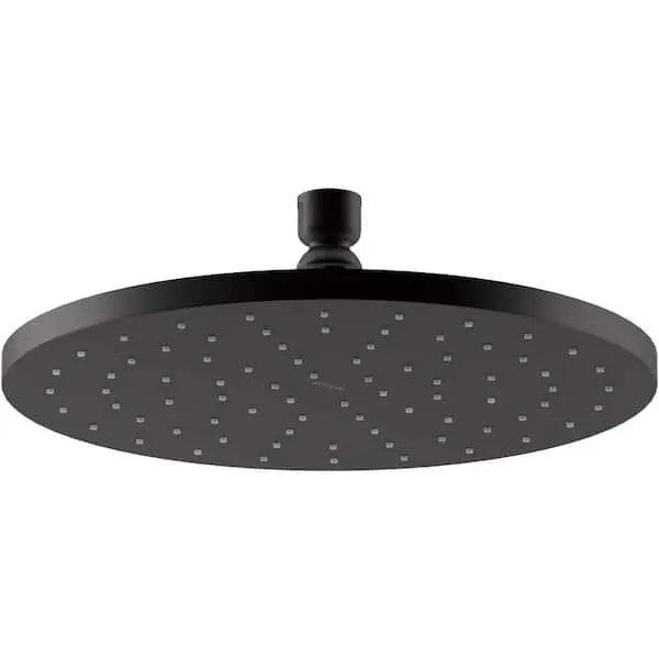 1-Spray 10 in. Single Ceiling Mount Fixed Rain Shower Head in Matte Black
