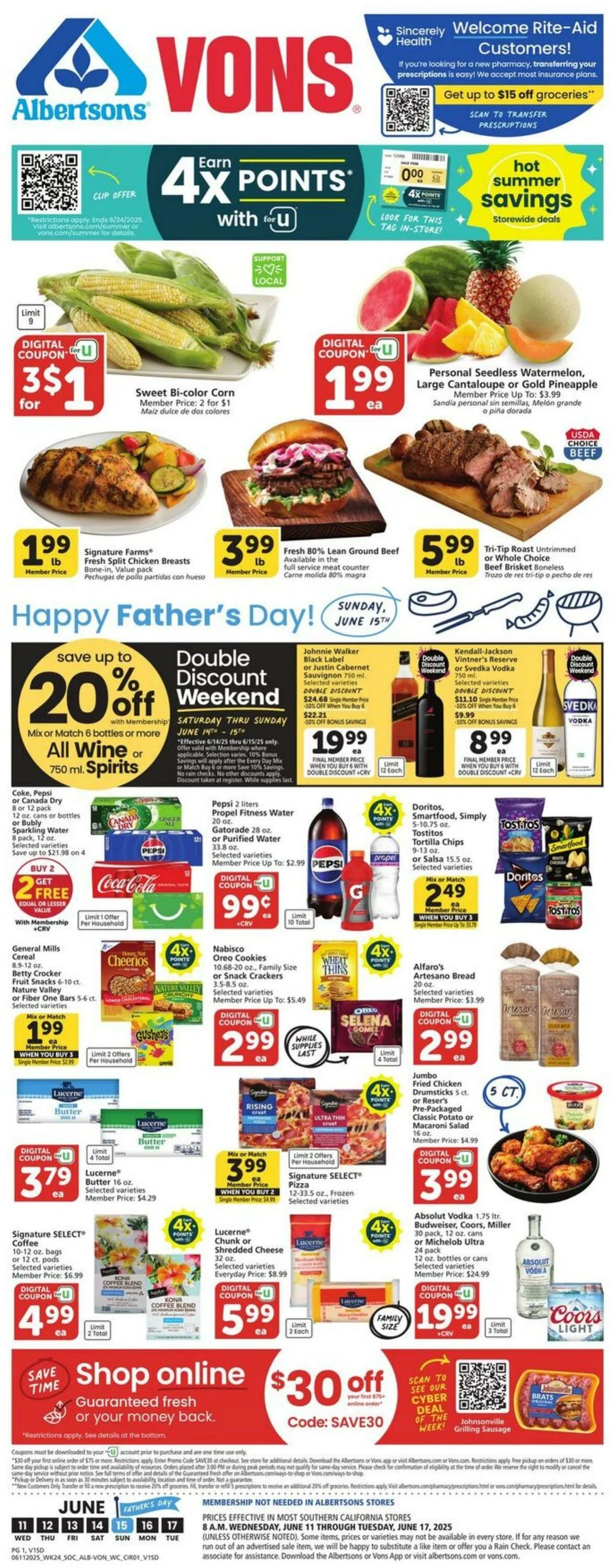 Catálogo de Vons Current weekly ad 11 de junio al 17 de junio 2025 - Página 1