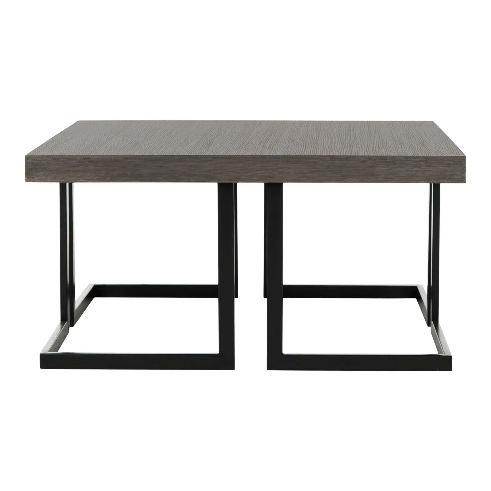 Modern Mid Wood Coffee Table in Dark Grey & Black