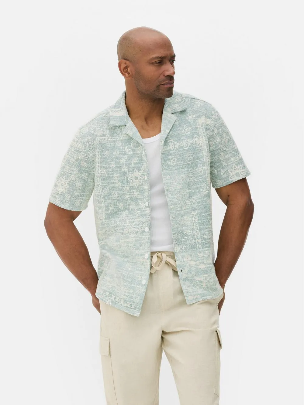 Camisa botões padrão bandana