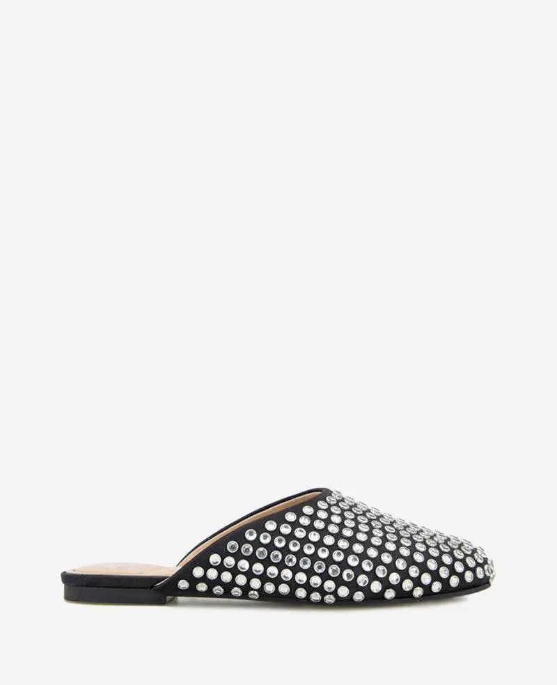 Saddie Studded Rhinestone Mule
