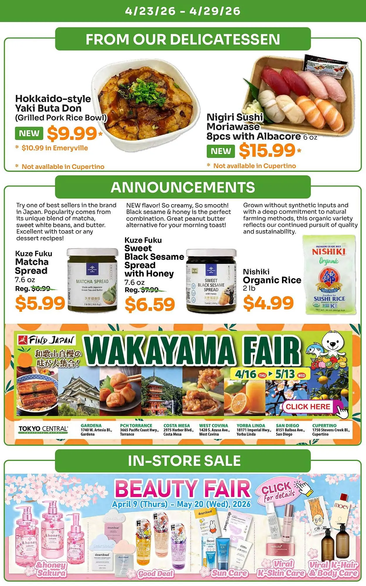 Weekly promotion Tokyo Central Specialty Market weekly ad spanning from April 23 to May 20 2026 - Page 8 for Catalogue 365