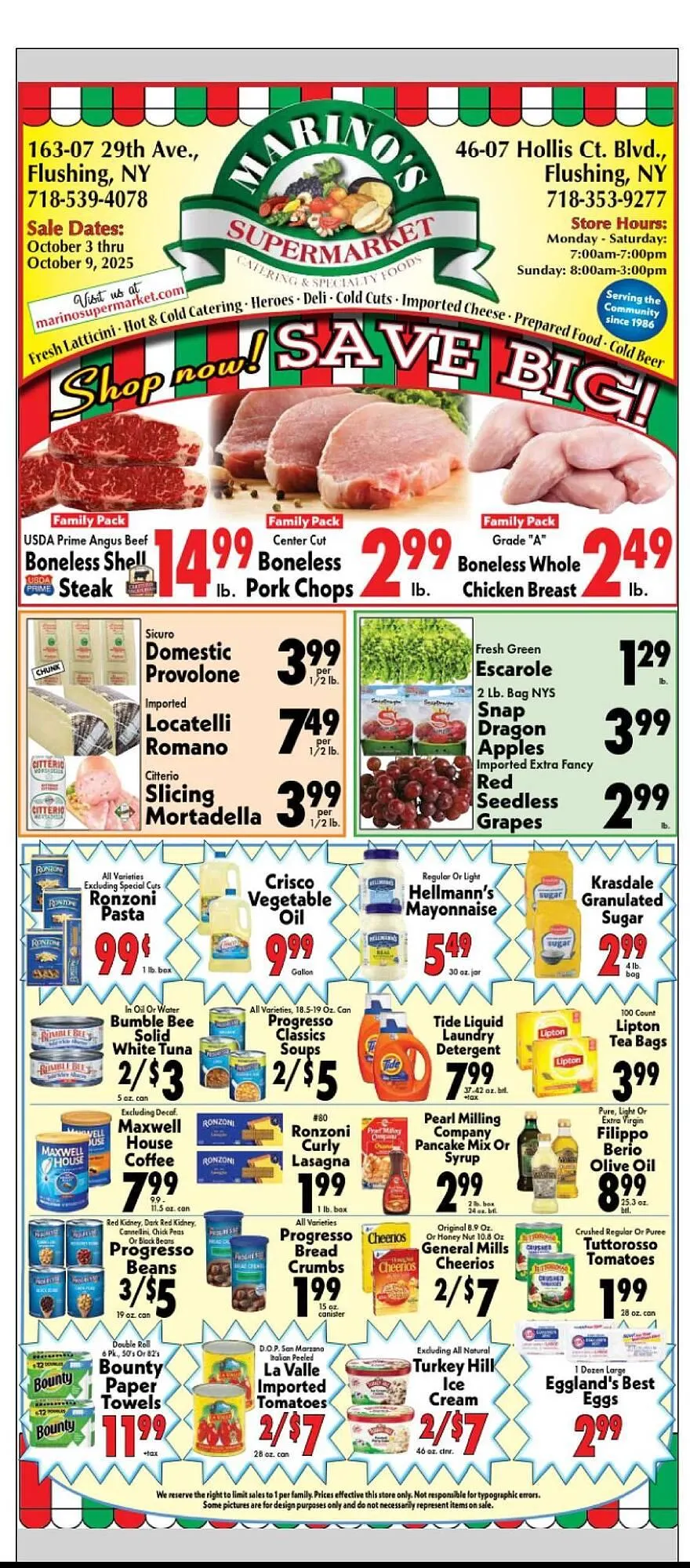 Weekly ad Marino's Supermarket weekly ad from October 10 to October 16 2025 - Page 1