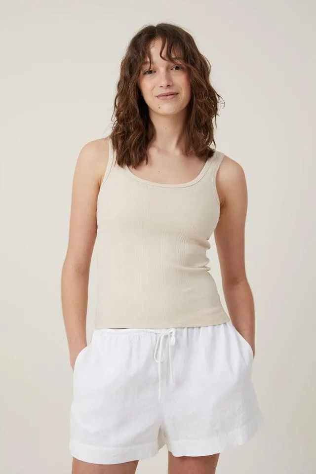 The One Organic Variegated Rib Scoop Neck Tank
