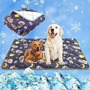 Paw Legend Dog Cooling Mat for Dogs Cat Cooling Pad for Dog Pet Cooling Mat Cooling Blanket Summer Cool Tech Fabric Washable Dog Sleeping Pad on Kennel Sofa Bed Floor Car Seats, Large