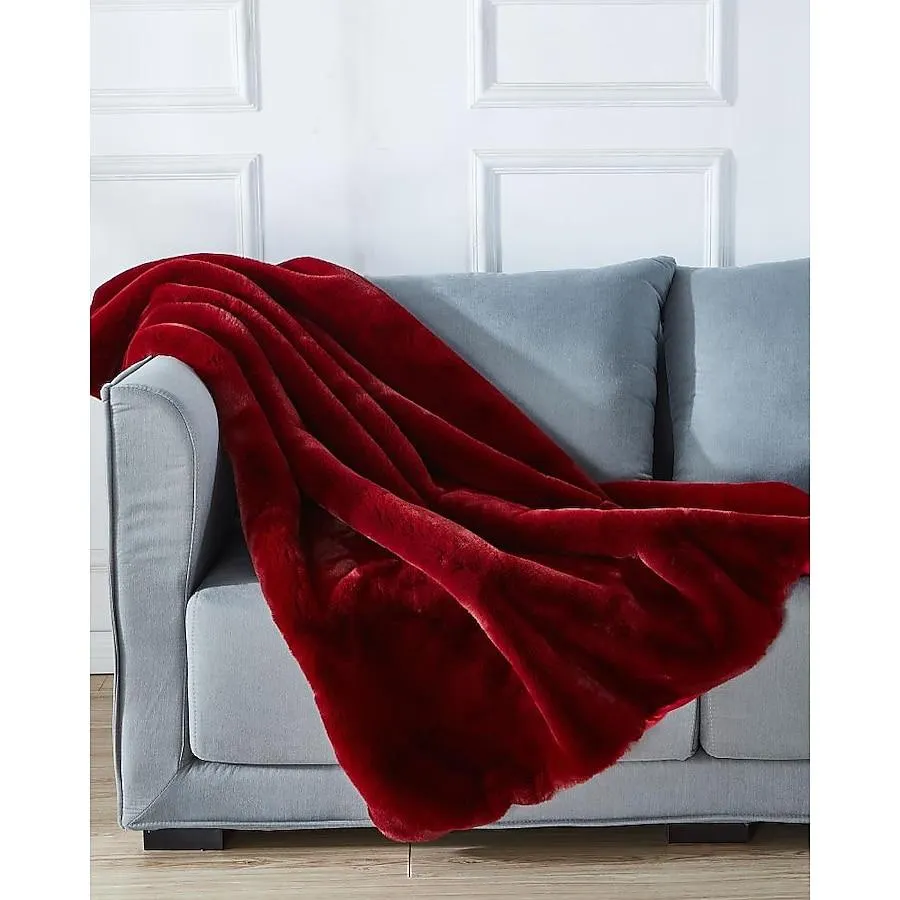 Amazing Rugs Cassilda Red 50-in x 60-in Polyester Throw