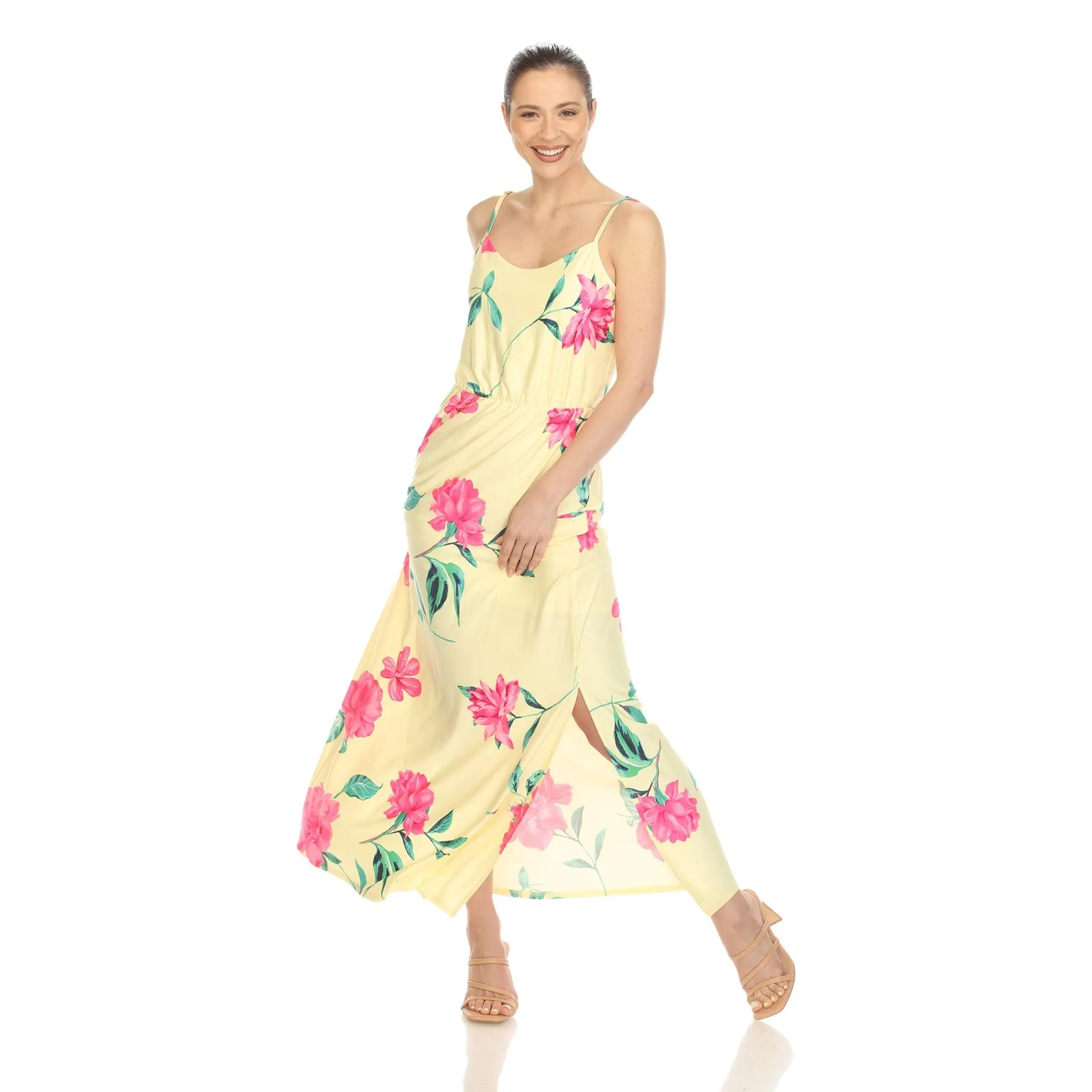 Women's Floral Strap Maxi Dress (5 Colors Available)