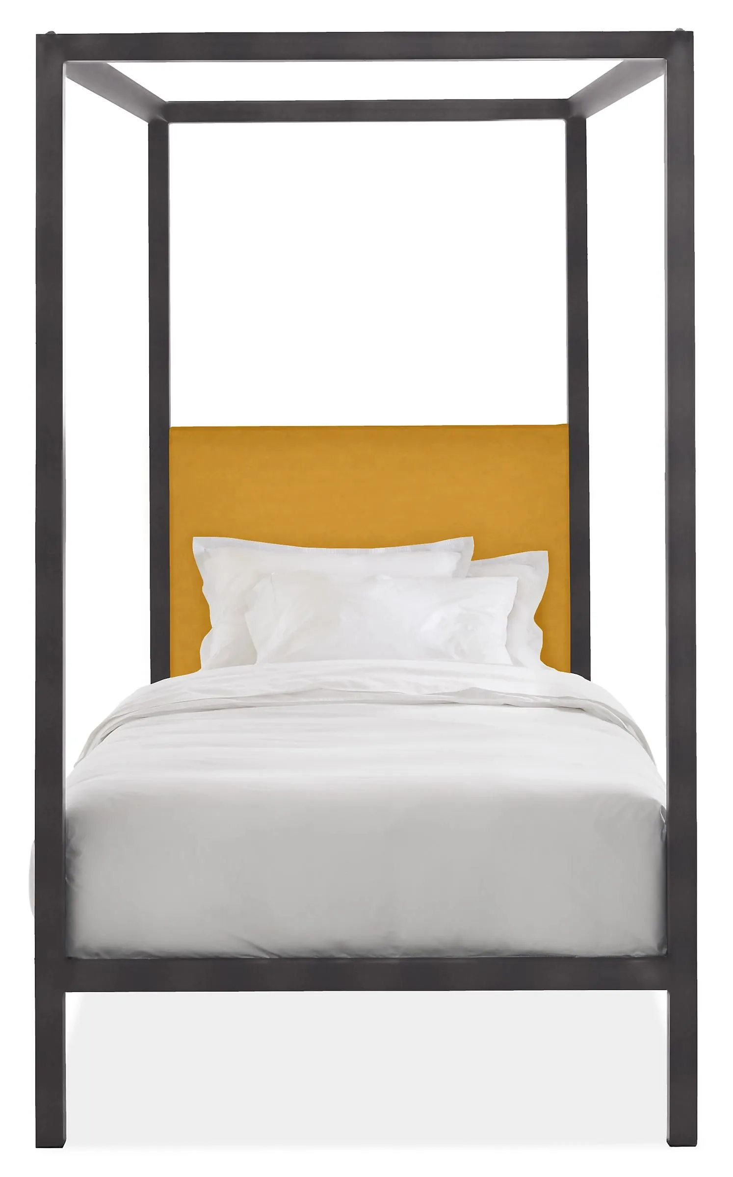 Architecture Twin Bed in Vance Gold with Natural Steel Frame