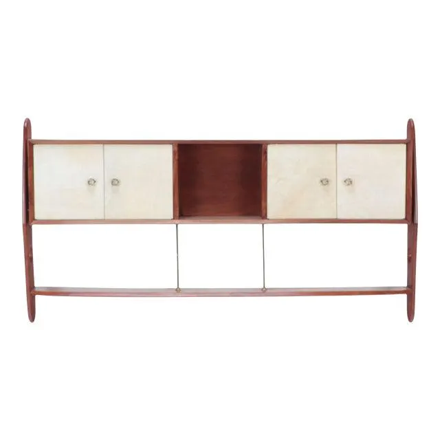 A Mid Century Modern Walnut Wall Hung Head Board. Circa 1960