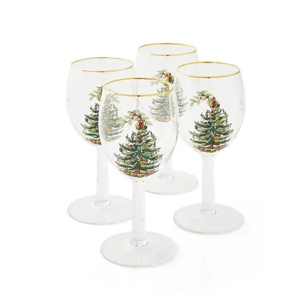 Spode Christmas Tree Wine Glasses - Set of 4 - 13 oz.