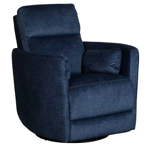 - Capri Swivel Barrel Recliner with Pillows - Indigo