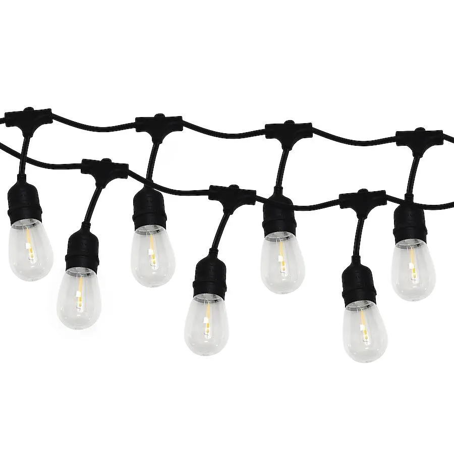 Harbor Breeze 24-ft Plug-in Black Indoor/Outdoor String Light with 12 White -Light Incandescent Edison Bulbs