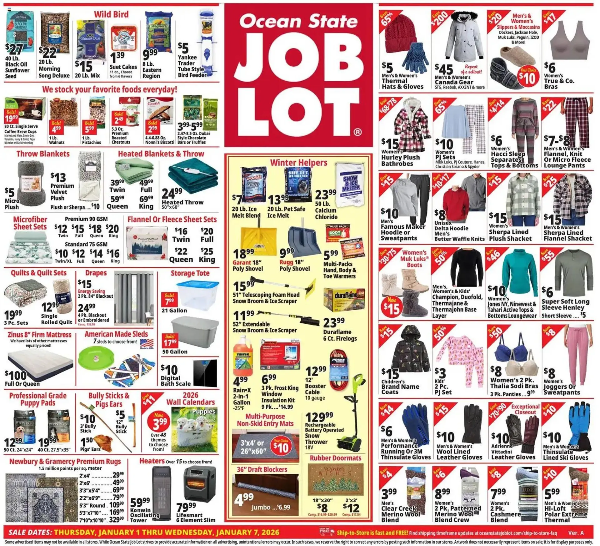 Weekly ad Ocean State Job Lot flyer from January 1 to January 7 2026 - Page 1