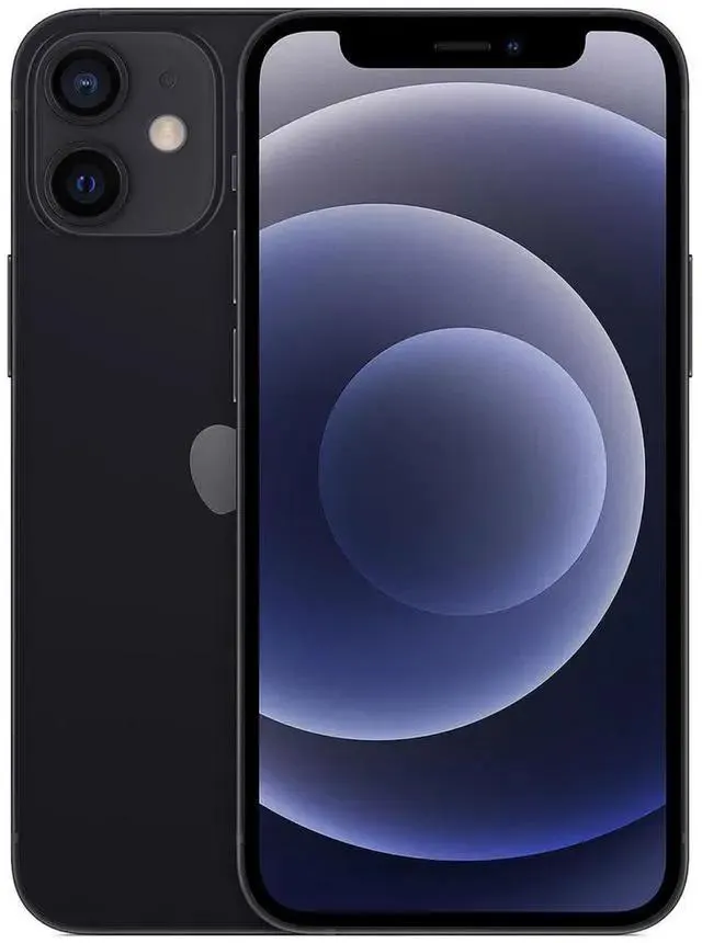Apple iPhone 12 Mini 128GB, Refurbished Unlocked Cell Phone, Black - Very Good Condition (Grade B)