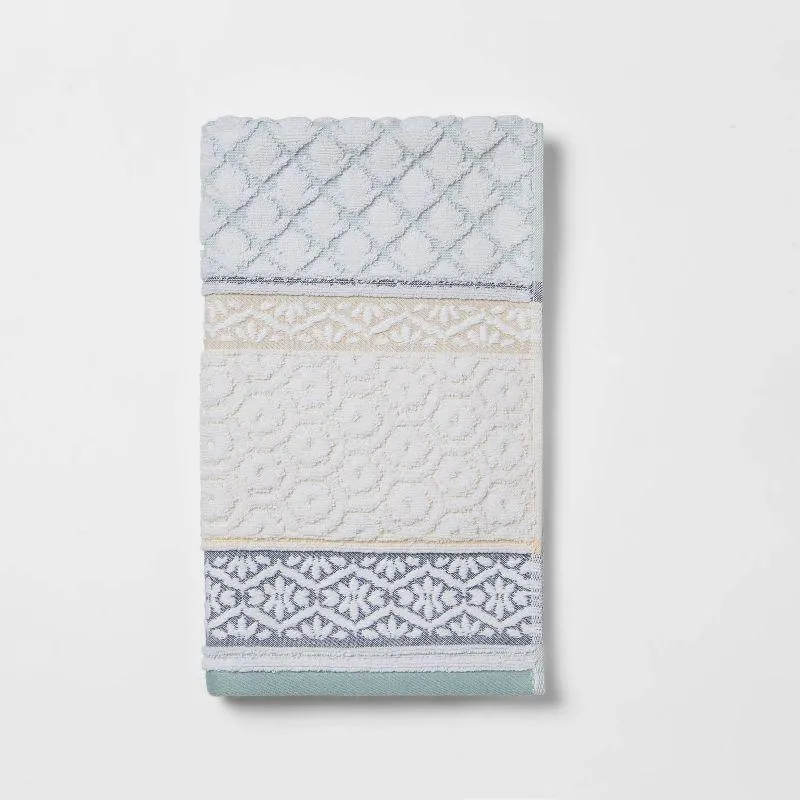 Pattern Filled Stripe Towel Blue - Threshold™