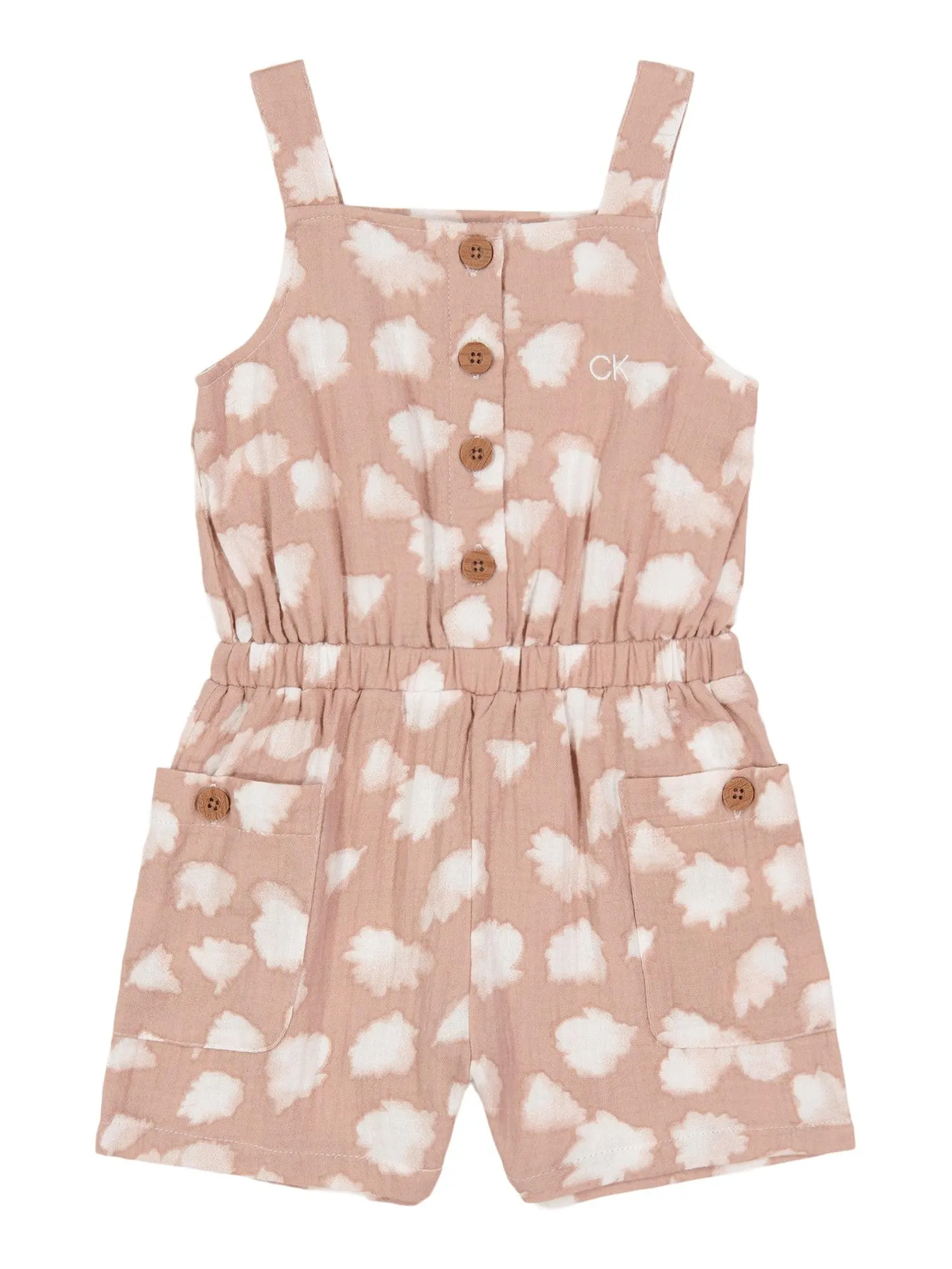 Calvin Klein Taupe Button Front Romper
