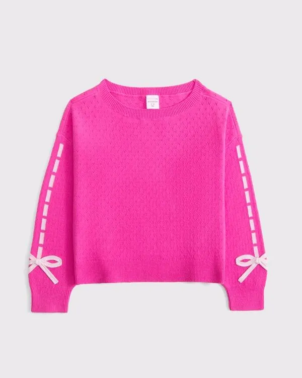 off-the-shoulder bow sweater