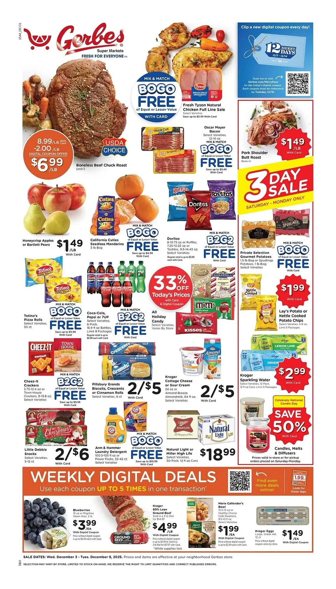 Weekly ad Gerbes weekly ad from December 3 to December 9 2025 - Page 1