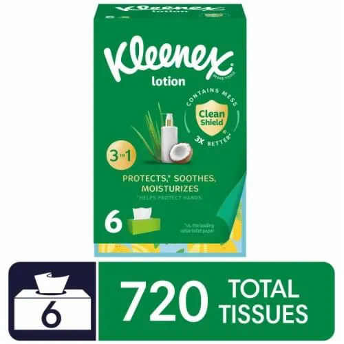 Kleenex Facial Tissues Lotion 3 Ply with Coconut Oil