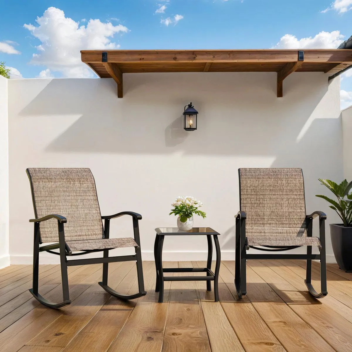 Armyn 3 Piece Outdoor Furniture Rocking Patio Set