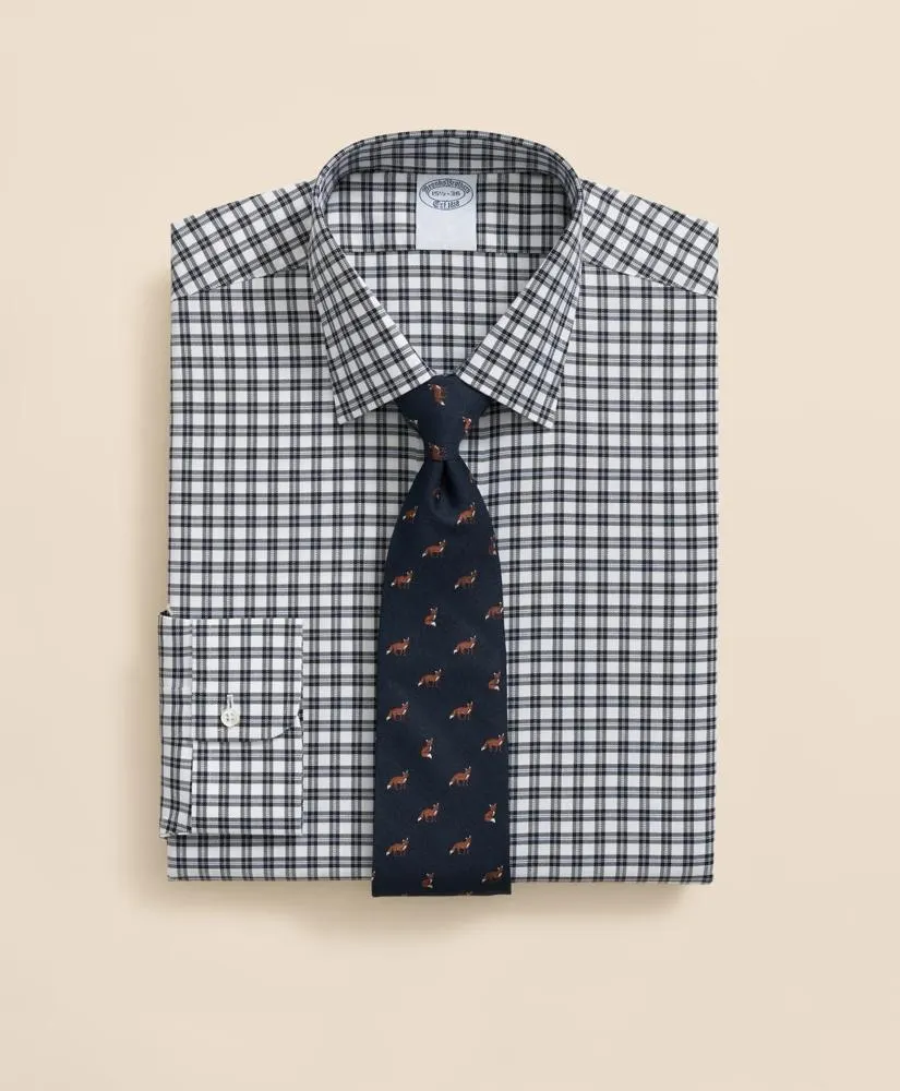 Brooks Brothers Explorer Collection Non-Iron Twill Ainley Collar Check, Dress Shirt