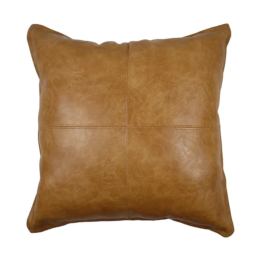 allen + roth 18-in x 18-in Faux leather Square Indoor Decorative Pillow