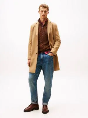 Wool-Blend Casual Coat