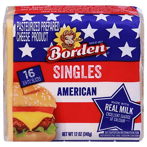 Borden Cheese Slices, American, Singles 16 ea
