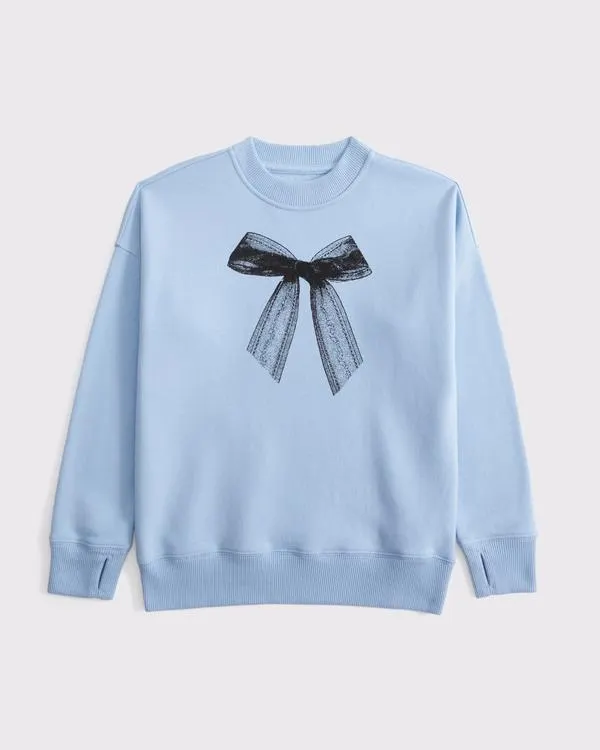 legging-friendly graphic crew sweatshirt