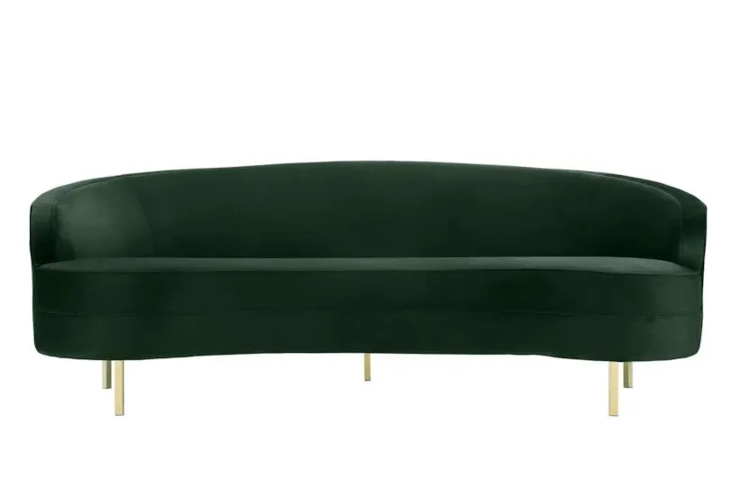 Daphne Green 90" Velvet Fabric Sofa
