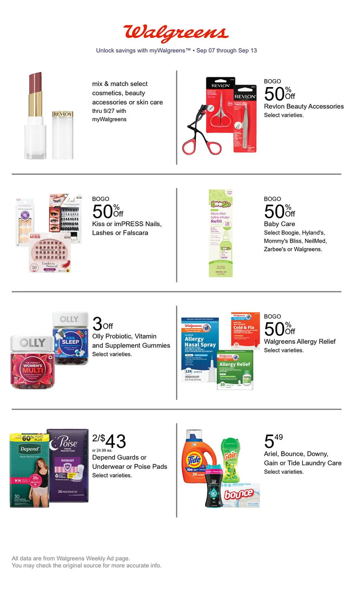 Weekly ad Walgreens weekly ad from September 7 to September 13 2025 - Page 1