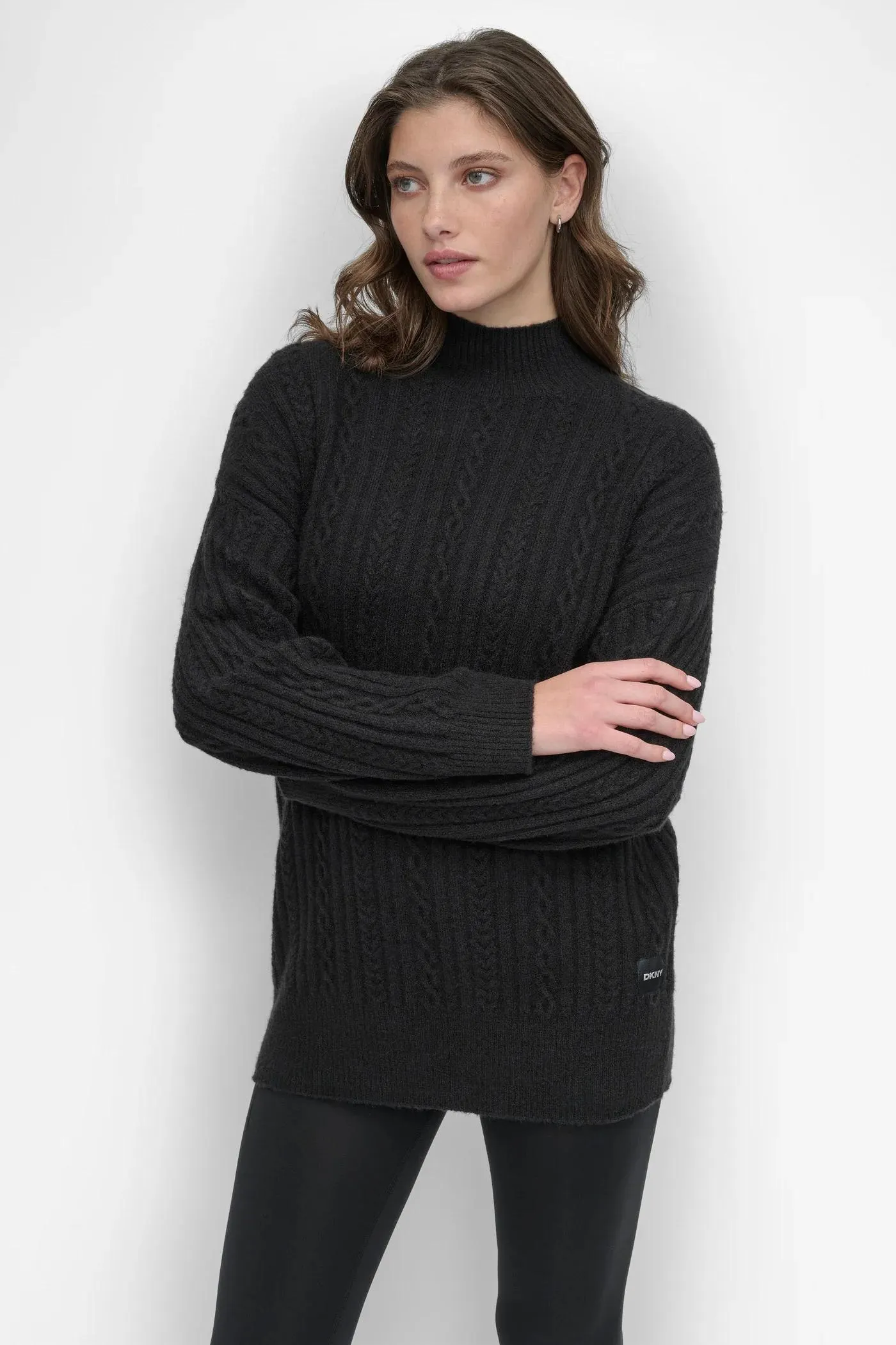 COZY CABLE MOCK NECK