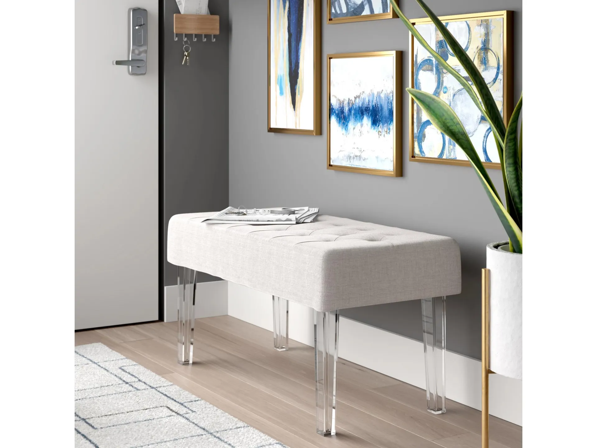 Francey Glitz Acrylic Leg Bench