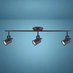 Patriot Lighting® Britt 29" Oil-Rubbed Bronze 3-Light Track Light with Metal Heads