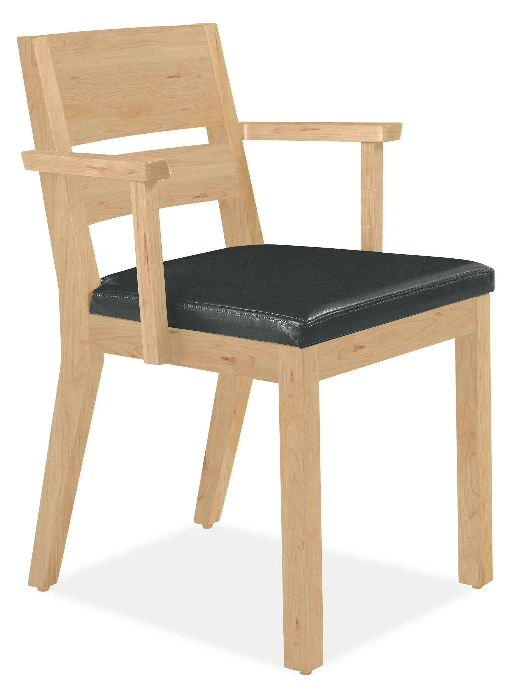 Afton Arm Chair in Pesaro Leather with Maple Frame