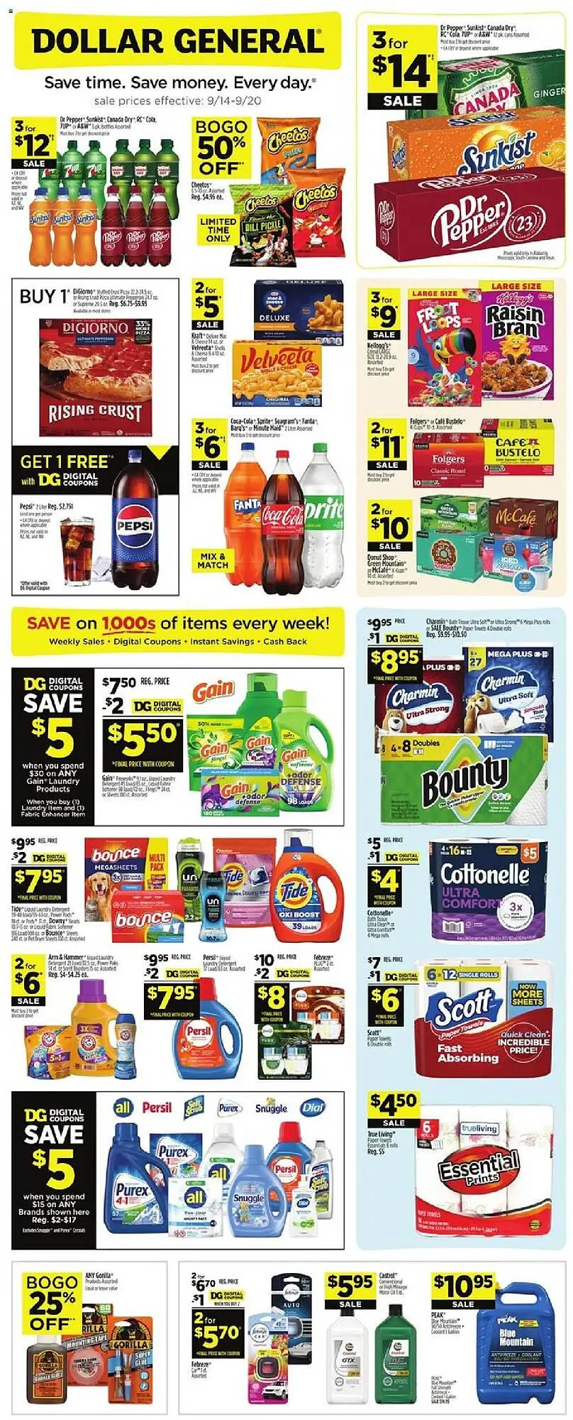 Weekly ad Dollar General weekly ad from September 14 to September 20 2025 - Page 1