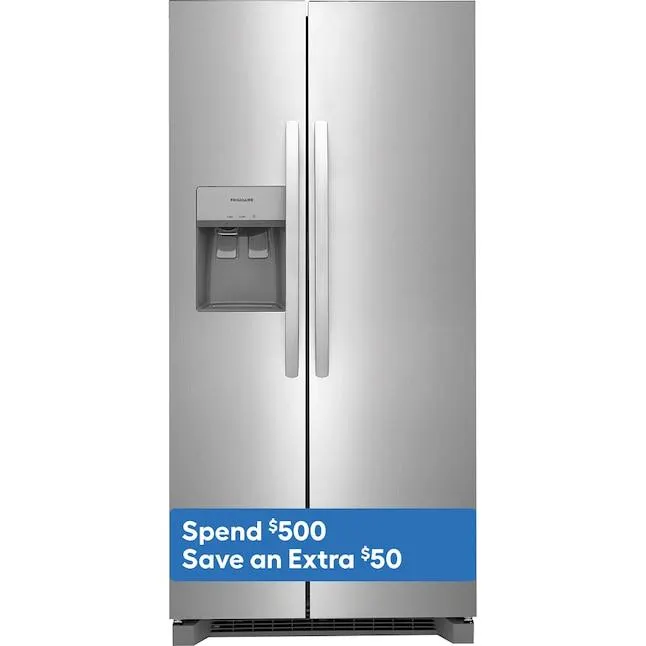 Frigidaire 22.3-cu ft Side-by-Side Refrigerator with Ice Maker, Water and Ice Dispenser (Stainless Steel) ENERGY STAR