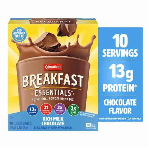 Carnation Breakfast Essentials Powder Breakfast Drink Mix Chocolate Shake Packets