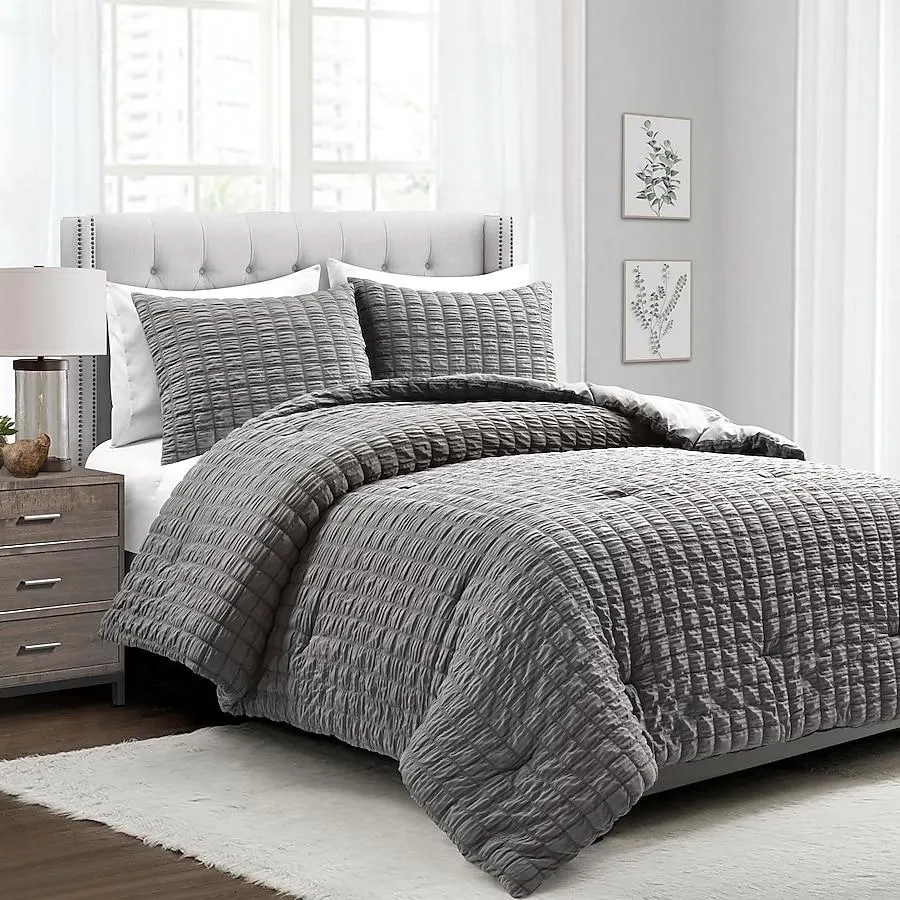 Lush Decor Dark Gray Solid Full/Queen Comforter