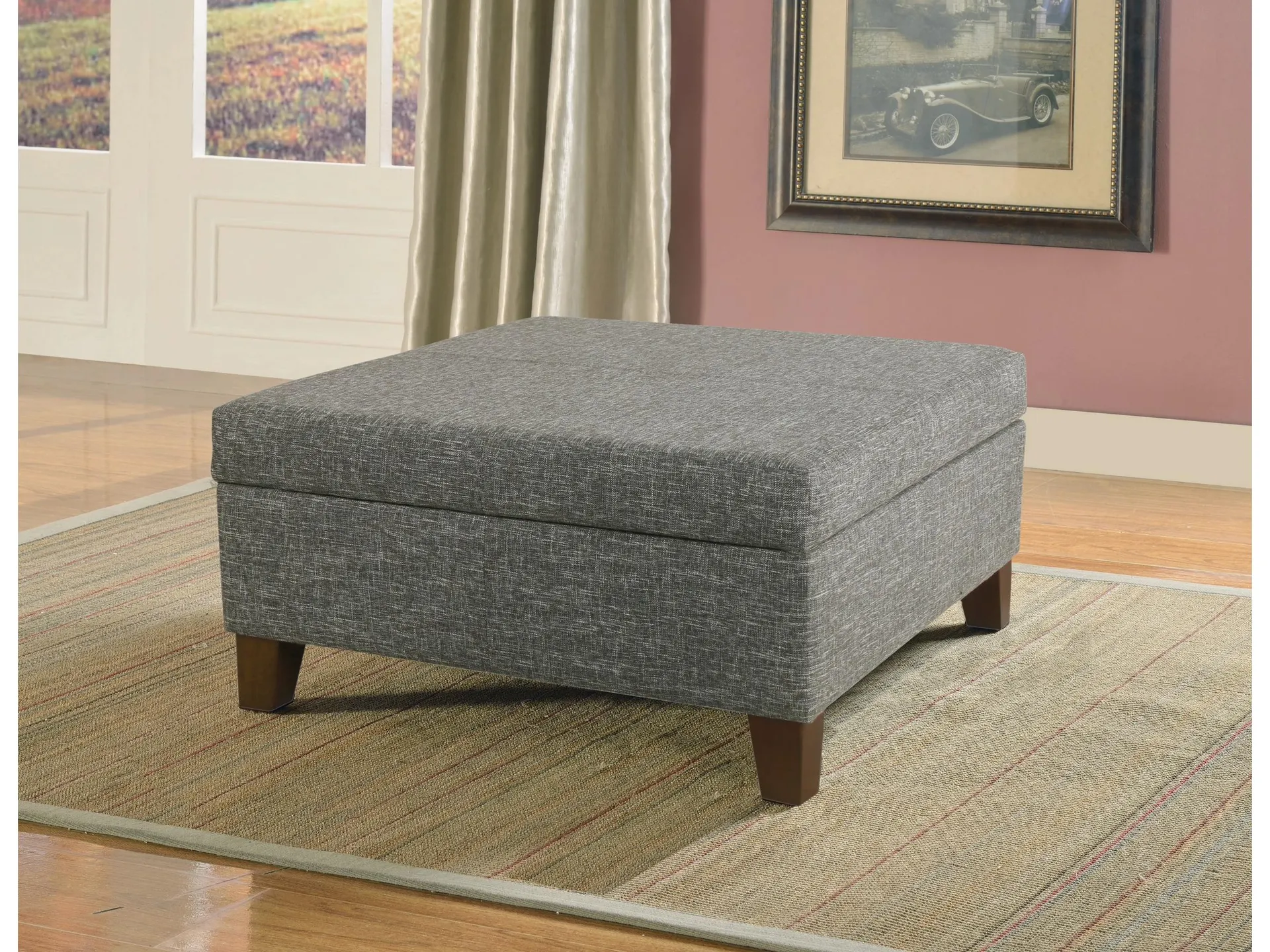 HomePop Large Square Storage Ottoman