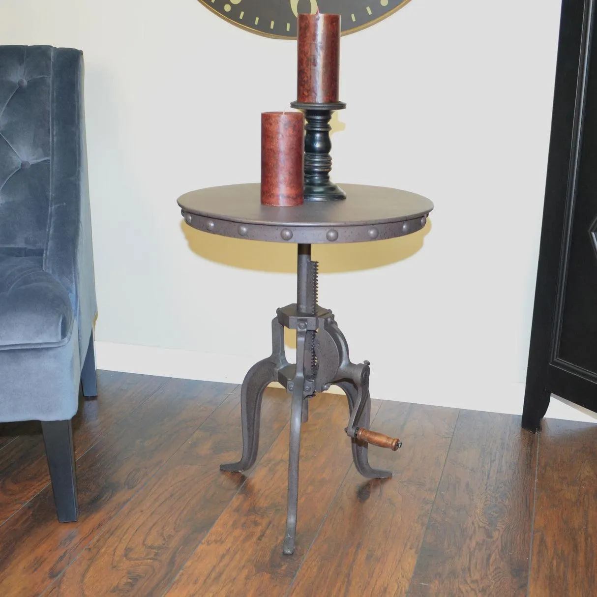 Regan Adjustable Accent Table, Industrial