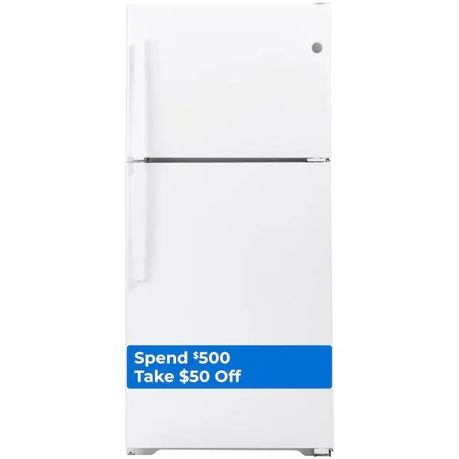 GE Garage-ready 21.9-cu ft Top-Freezer Refrigerator (White) Garage Ready