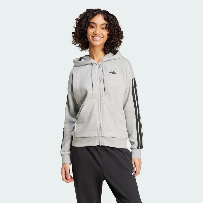 Essentials 3-Stripes Full-Zip Fleece Hoodie