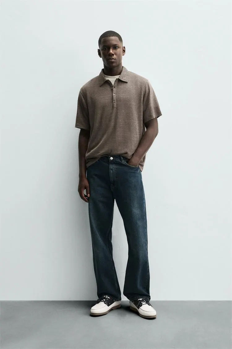 HEMP VISCOSE POLO SHIRT