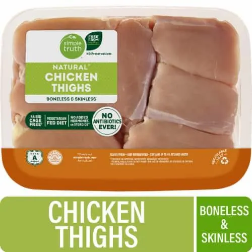 Simple Truth® All Natural Boneless Skinless Fresh Chicken Thighs
