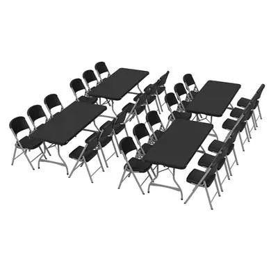 Lifetime (4) 6-Foot Stacking Tables and (24) Chairs Combo (Commercial)