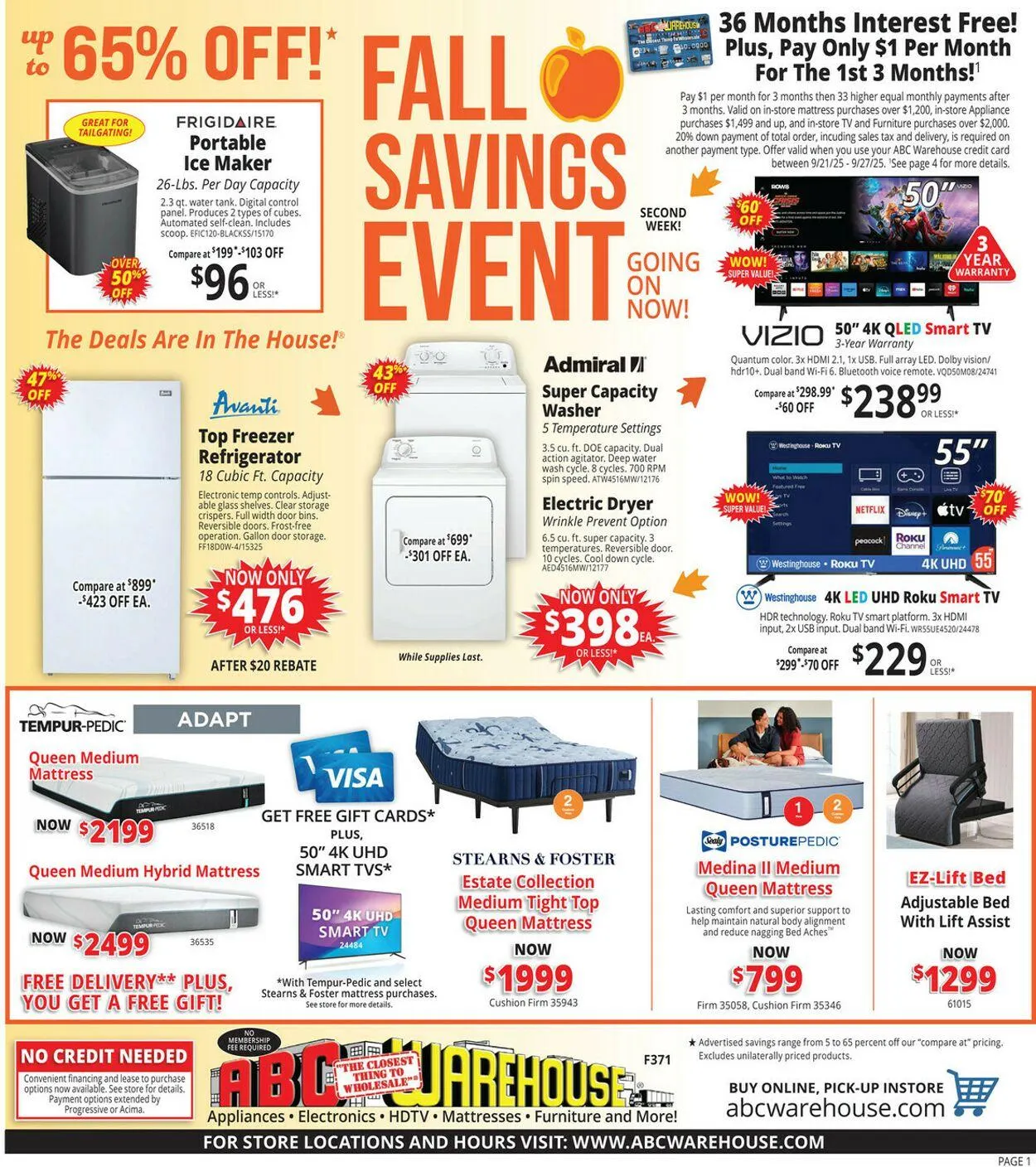 Weekly ad ABC Warehouse Current weekly ad from September 21 to September 27 2025 - Page 1