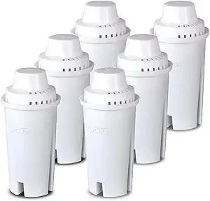 Commercial Cool Brita Filter Replacements, Replacement Water Filters for Standard Brita Water Pitcher, Lasts Up To 60 Gallons, NSF Certified, CCWFB6, White, 6-Pack