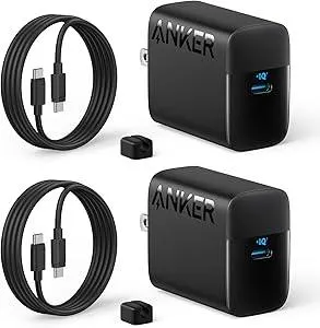 Anker 45W USB C Charger Block, PPS Fast Charger with USB-C Cable for iPhone 16/15 and More Series, iPad, Galaxy S24 Ultra (2-Pack 5 ft Cable Included)